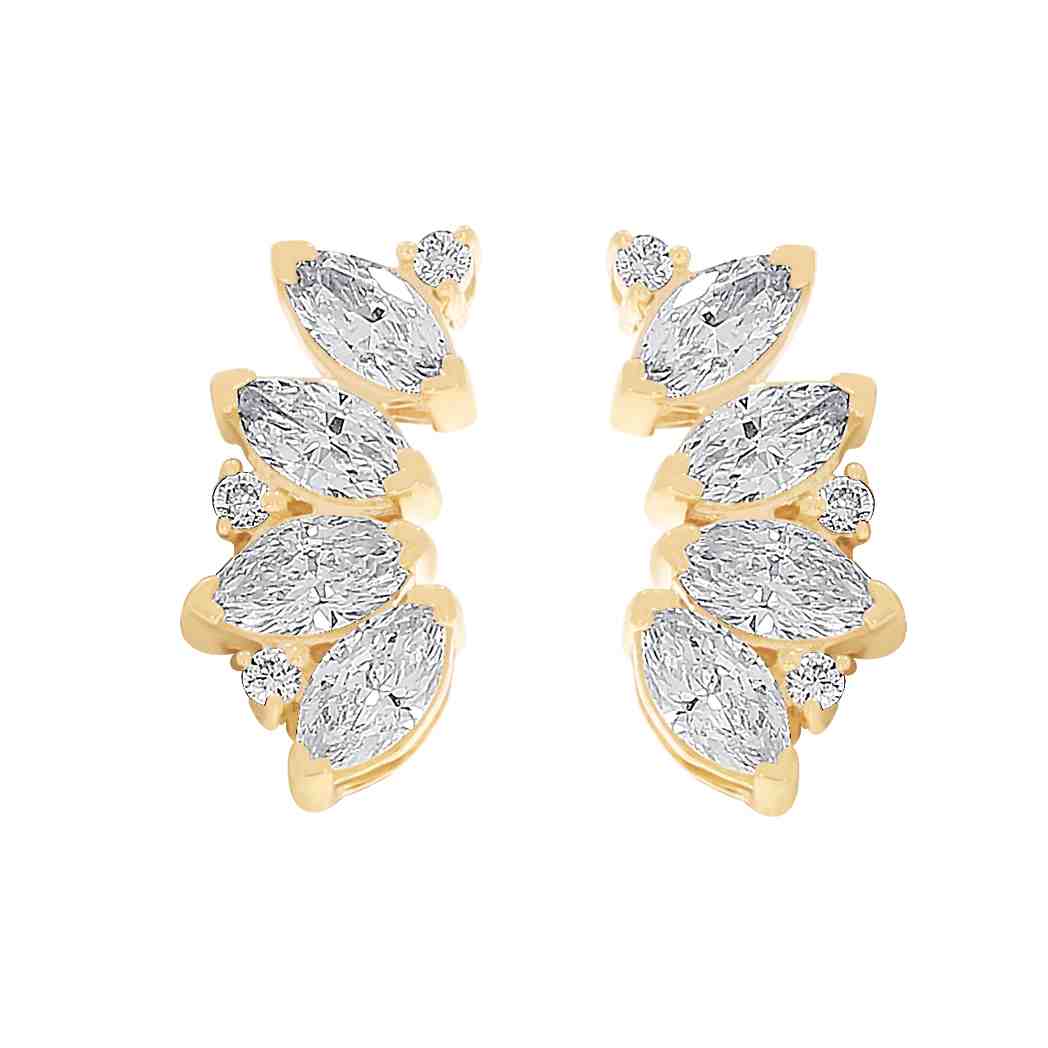 Marquise & Round Brilliant Diamond Hoops Earring ER22229A